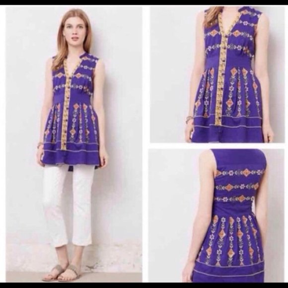 NWT Maeve Anthropologie Ionia Tunic Shirt Dress - Picture 2 of 5